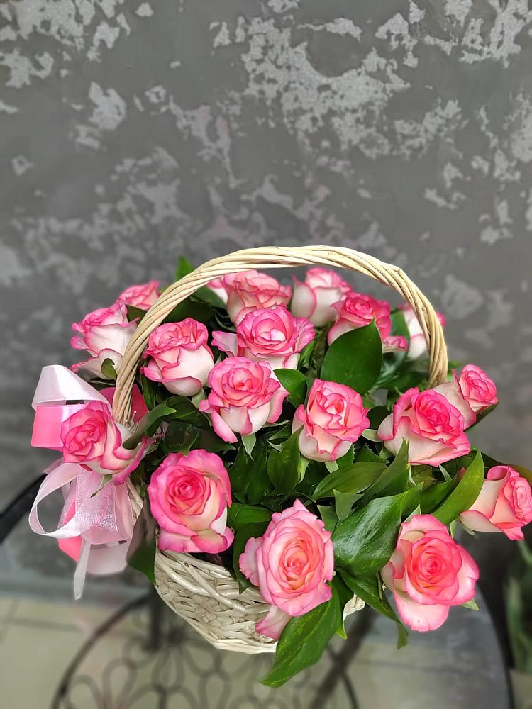 Цветочная композиция из Розы в корзине в Петровском