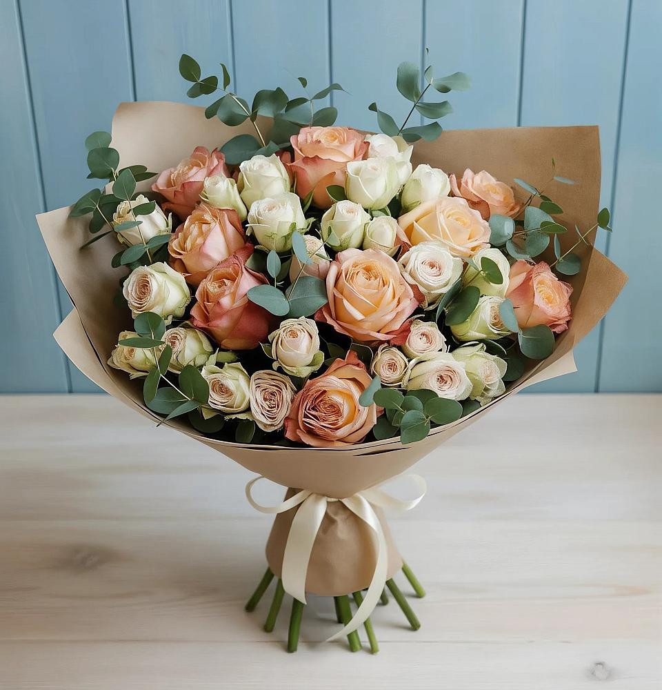 Букет цветов из: Альстромерии и Розы в Петровском