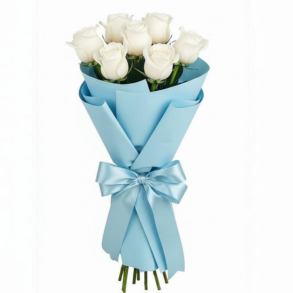 Букет 7 белых роз Проуд в Петровском
