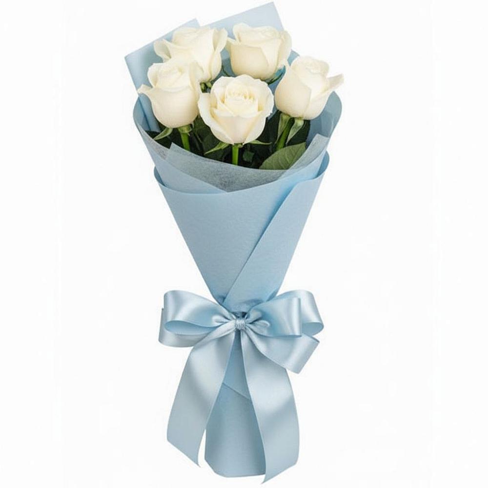 Букет 5 Белых роз Проуд в Петровском