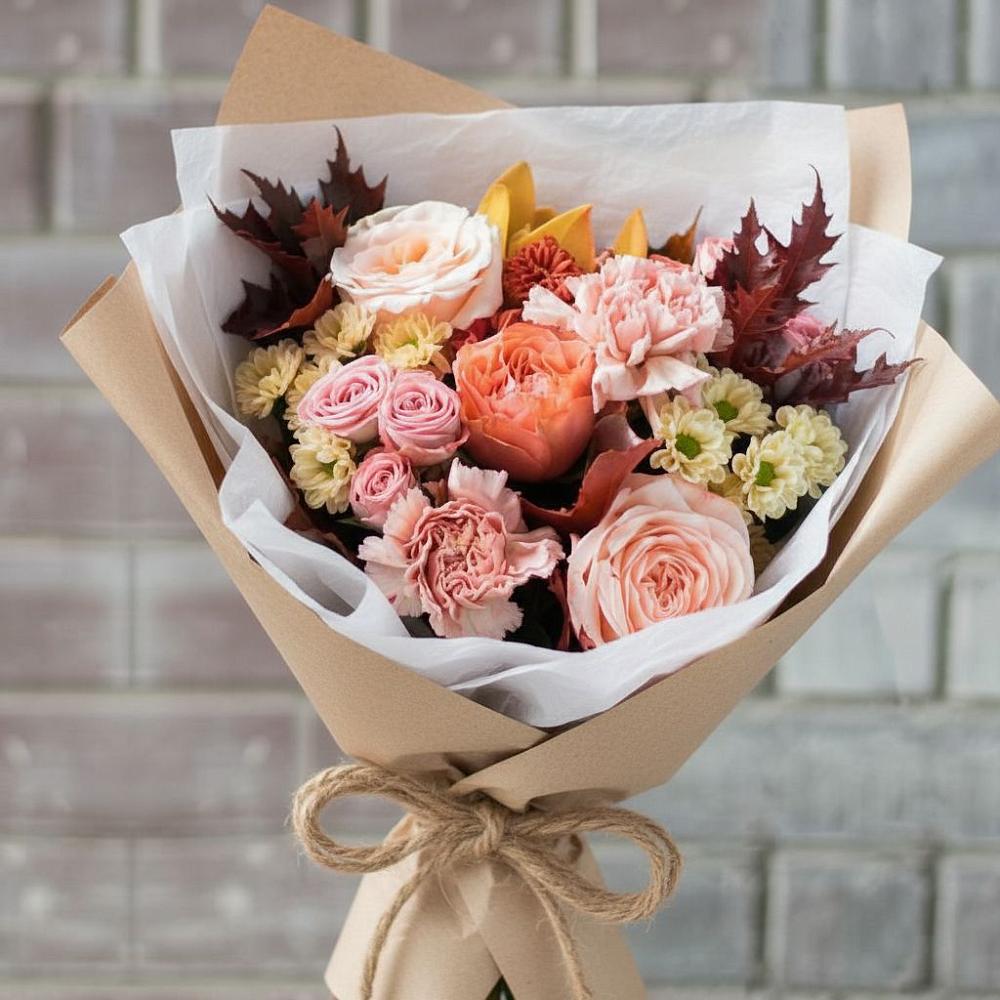 Букет цветов из: Гвоздики, Хризантемы и Розы в Петровском