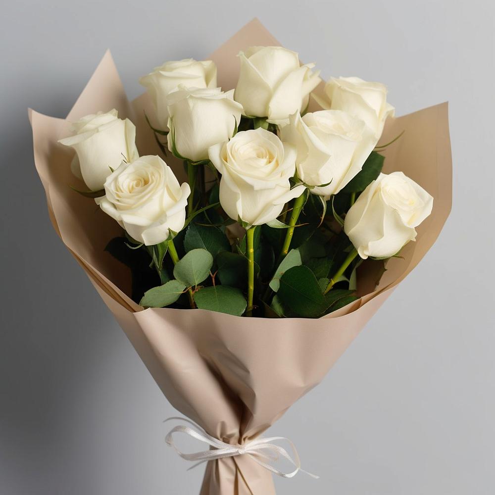 Букет 9 Белых роз Эдлесс Лав в Петровском