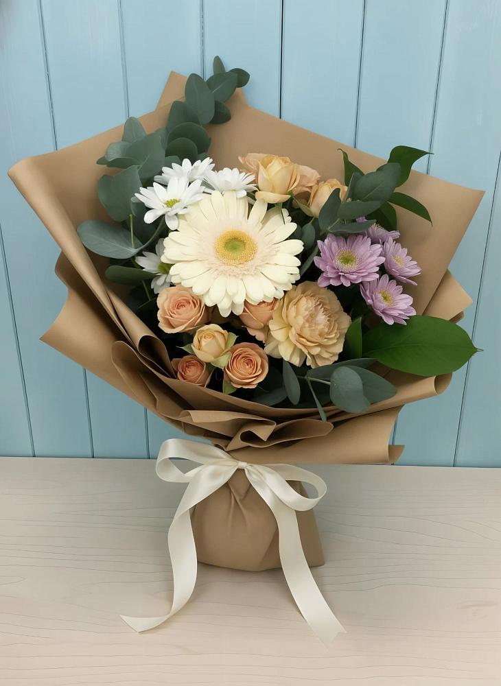 Букет цветов из: Герберы и Хризантемы в Петровском