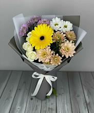 Букет цветов из:  Розы, Герберы и Хризантемы в Петровском