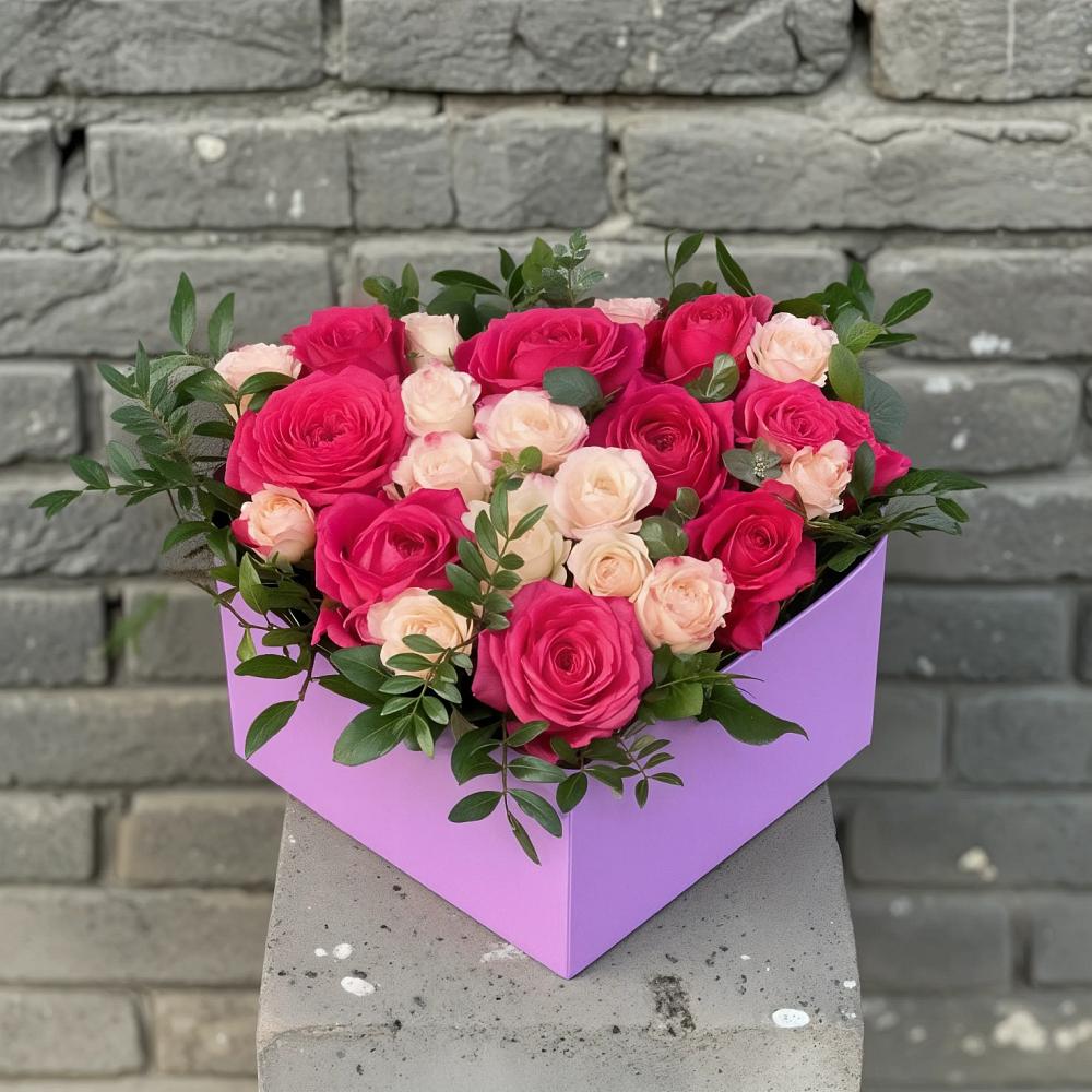 Цветочная композиция из Розы в коробке в Петровском