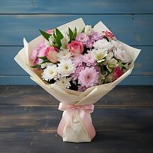 Букет цветов из:  Хризантемы, Альстромерии и Розы в Петровском