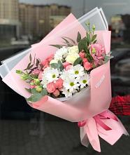 Букет цветов из:  Розы, Лизиантусы и Хризантемы в Петровском