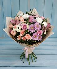 Букет цветов из:  Хризантемы, Розы и Альстромерии #REPLACE_PRED# Петровском