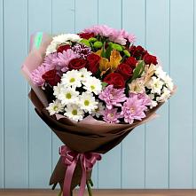 Букет цветов из:  Розы, Хризантемы и Альстромерии в Петровском